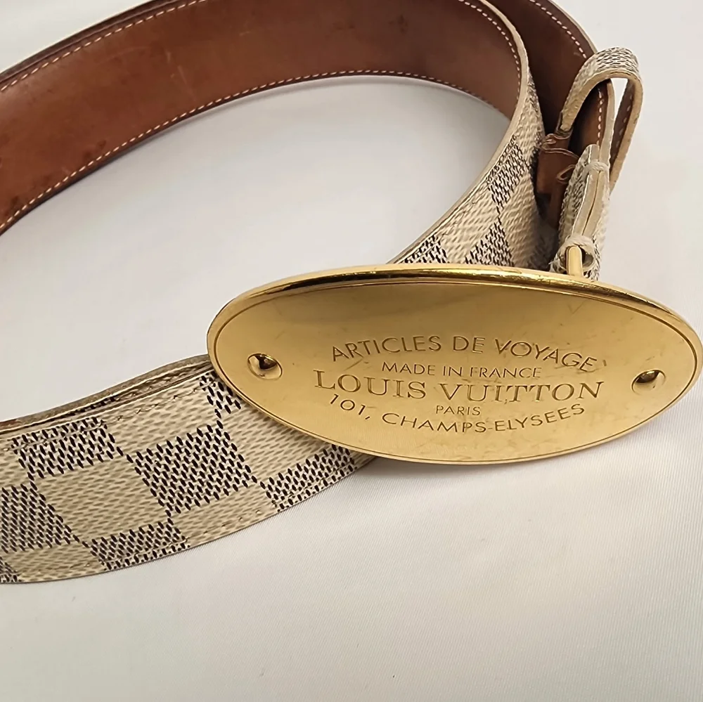 Louis Vuitton Damier Azur Canvas Voyage Belt 100/40